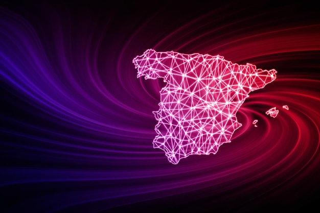 A map highlighting Malaysia and Spain, connected by dotted lines symbolizing the e-commerce trade route between the two countries. The map includes icons representing online shopping, delivery trucks, and digital currencies.