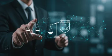 Top 5 AI Ethics Frameworks for U.S. Tech Compliance 2026 Digital illustration of AI ethics frameworks with interconnected nodes and a subtle scale, symbolizing responsible AI for 2026 compliance.