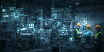 AI predictive maintenance dashboard showing cost savings in a U.S. factory