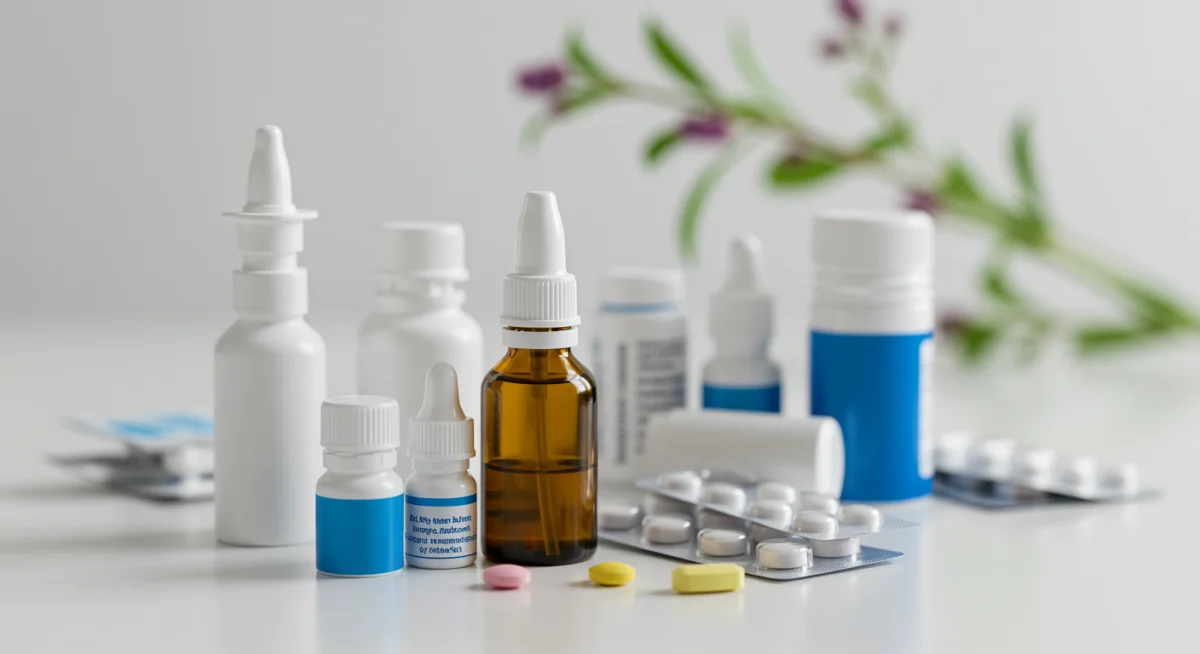 Assortment of modern allergy medications for seasonal relief