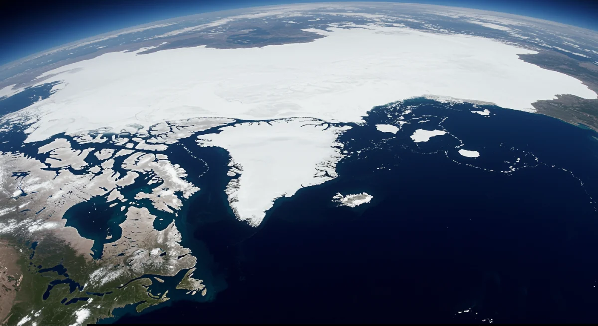 Satellite view of receding Arctic ice cap