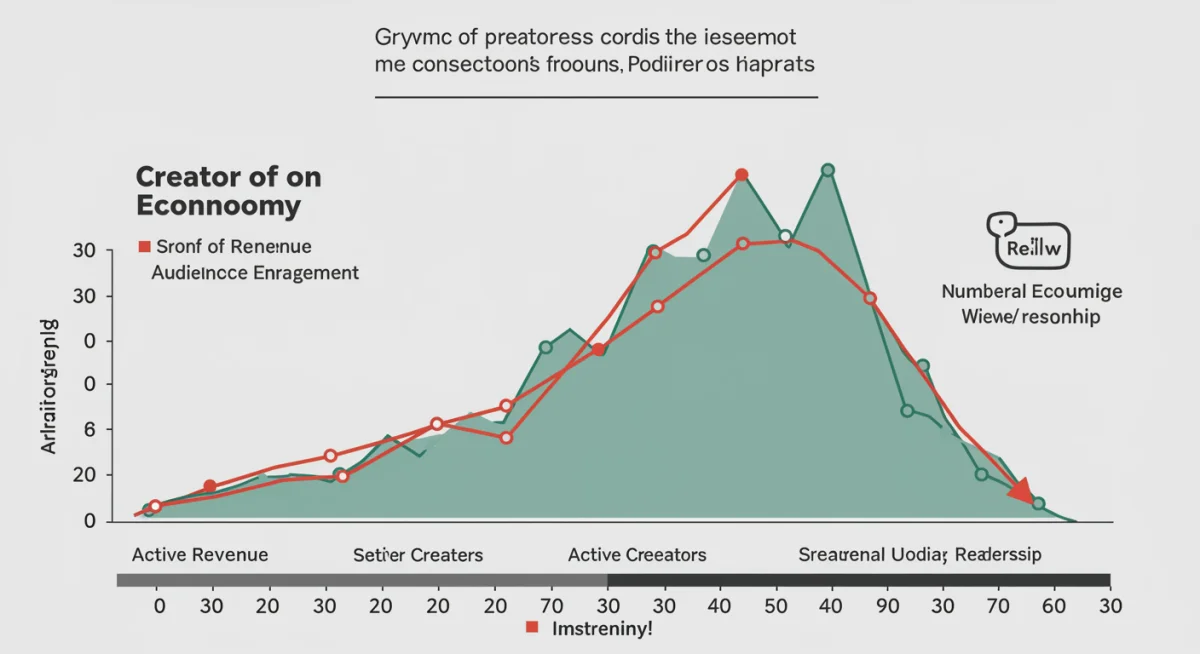 Infographic showing the growth of the creator economy and decline of traditional media.