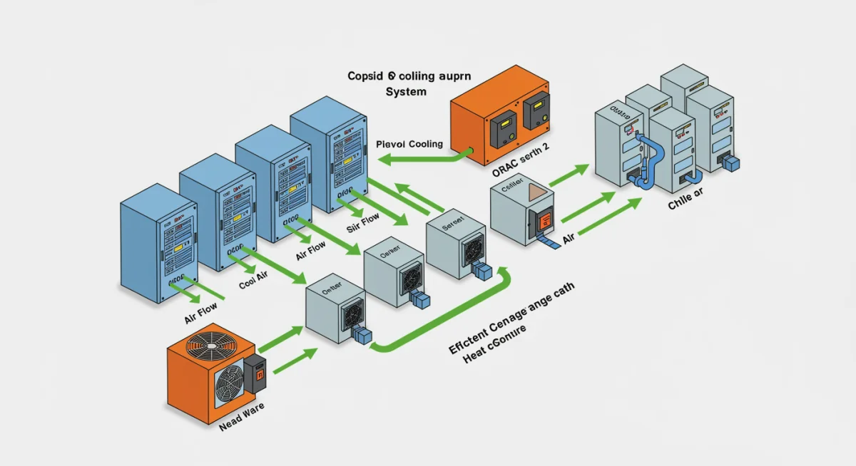 Diagram of efficient data center cooling system components