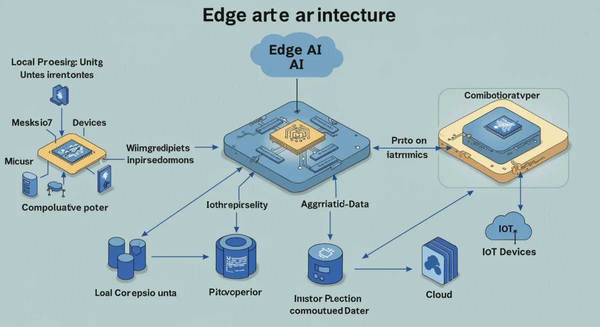 Diagram illustrating distributed edge AI architecture and local data processing.