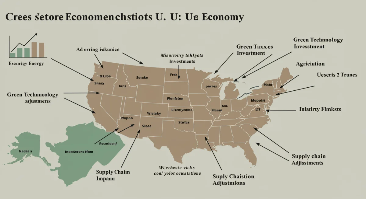 Infographic showing financial implications of climate accords on US business sectors