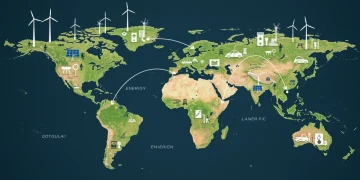 Global Energy Transition: 7 Nations Shaping US Policy by 2030 Global energy transition map showing leading nations and renewable sources.