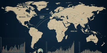 Global map showing geopolitical hotspots affecting U.S. economic stability in 2026.