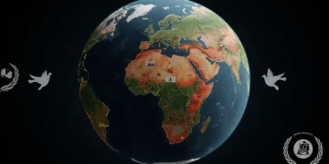 Global map highlighting regions facing humanitarian crises in 2026, with diplomatic overtures.
