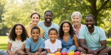 Decoding CDC Recommendations 2026: A Family Wellness Guide Happy diverse family enjoying a healthy outdoor picnic in a park.