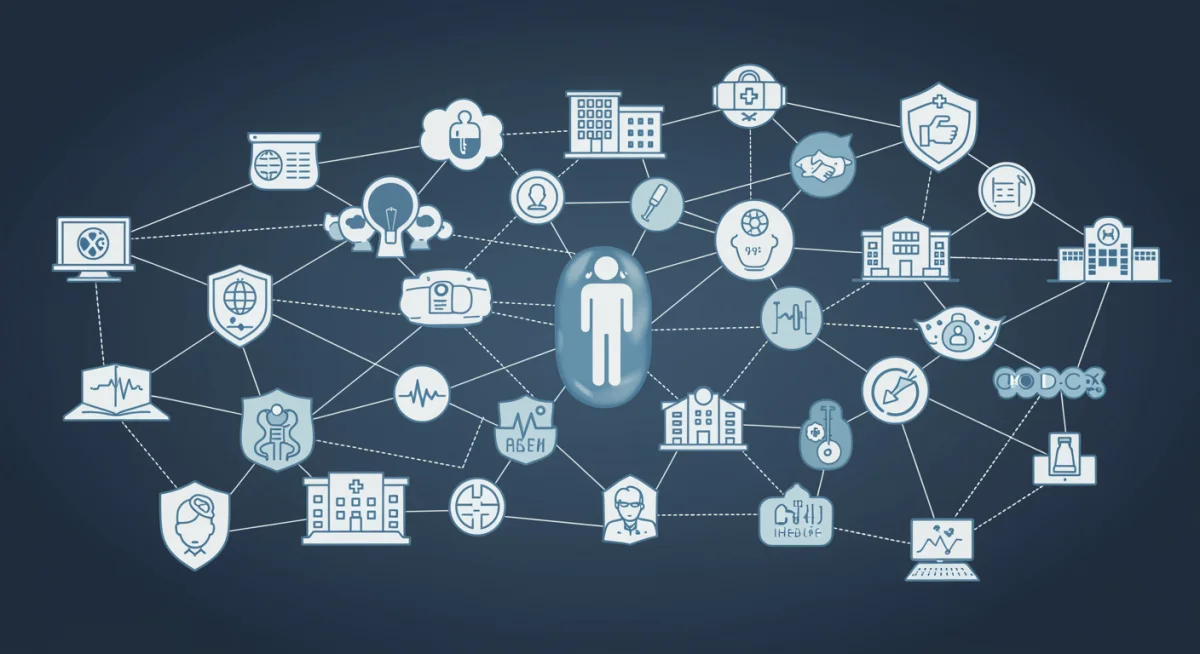 Consolidated healthcare system in America, showing mergers and limited patient options.