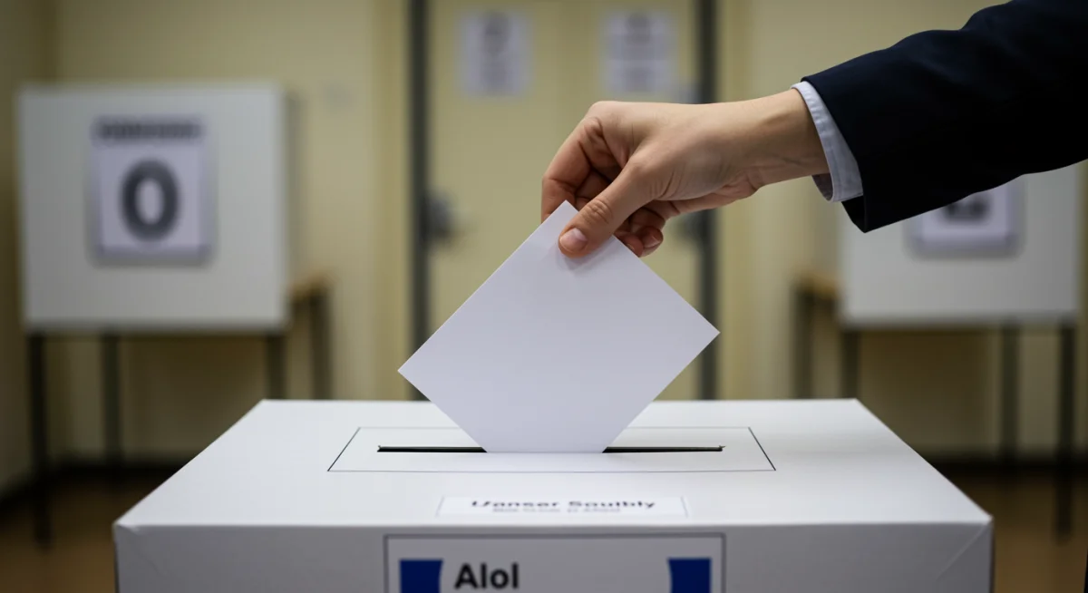 Hesitant voter casting ballot, symbolizing disillusionment