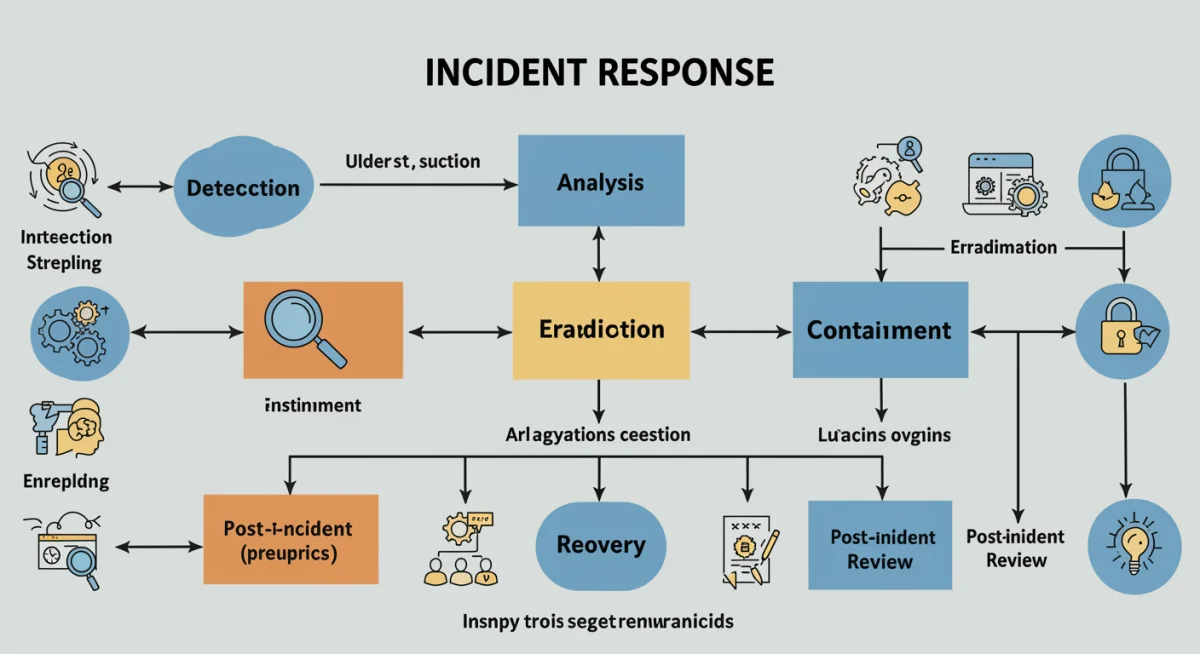 Flowchart depicting the structured steps of a comprehensive cyber incident response plan.