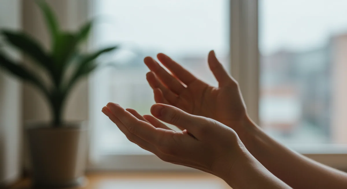 Mindful breathing exercise for stress relief, emphasizing focus and calm.