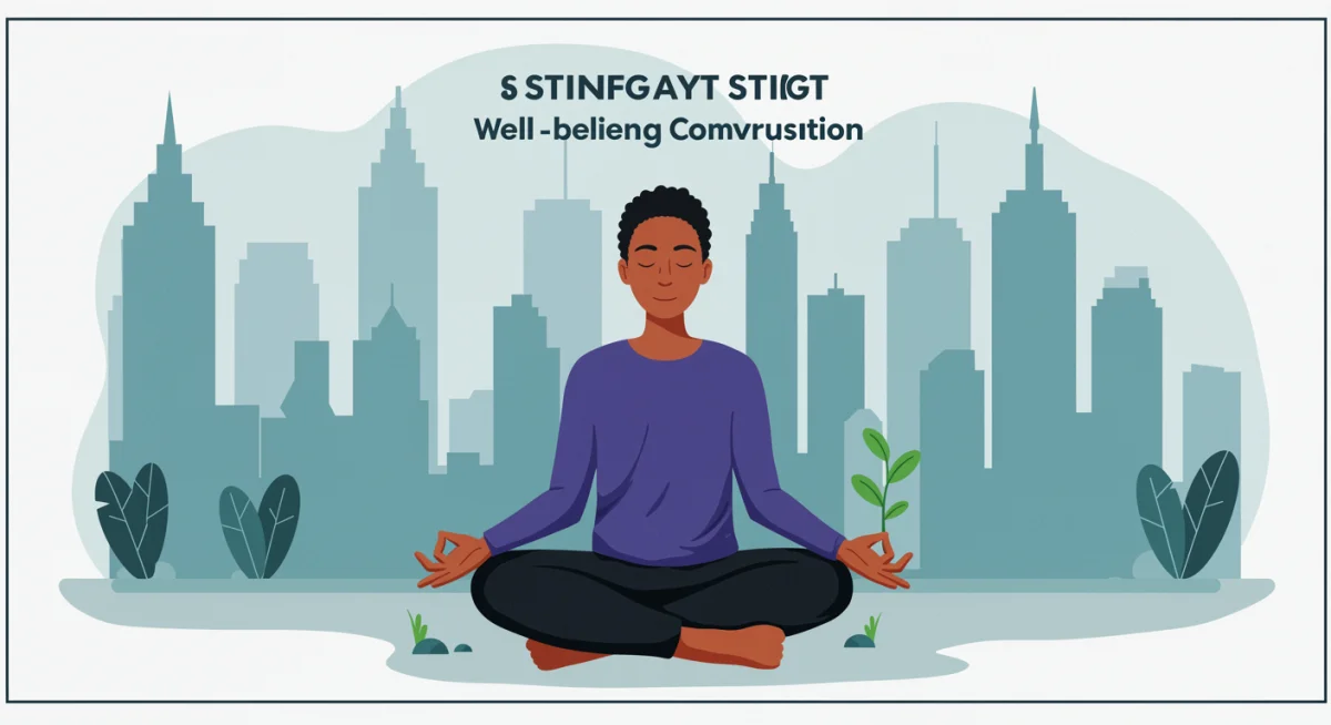 Individual prioritizing well-being and mindful consumption in a busy environment.