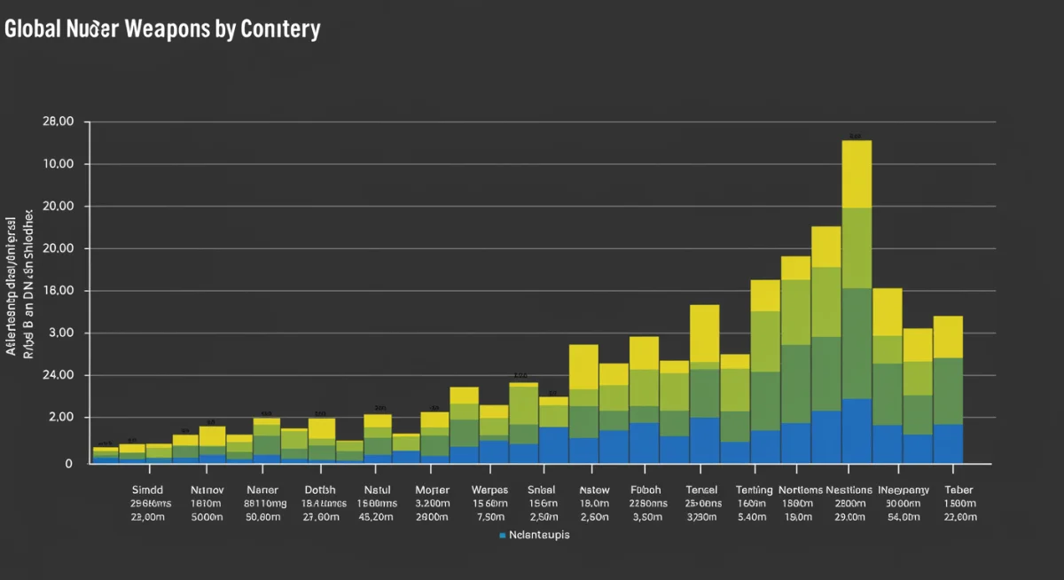 Infographic showing global nuclear weapon stockpiles by nation, illustrating disarmament challenges