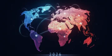 Social Media Algorithms: Fueling Political Polarization by 20% in 2026? Fragmented globe showing political division amplified by social media algorithms