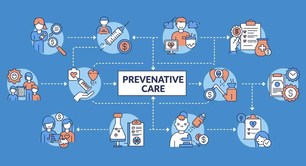 Infographic showing benefits of preventative care services and wellness programs.