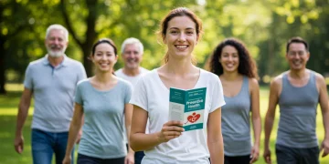 Diverse adults smiling in a park, representing proactive health and well-being over 40.
