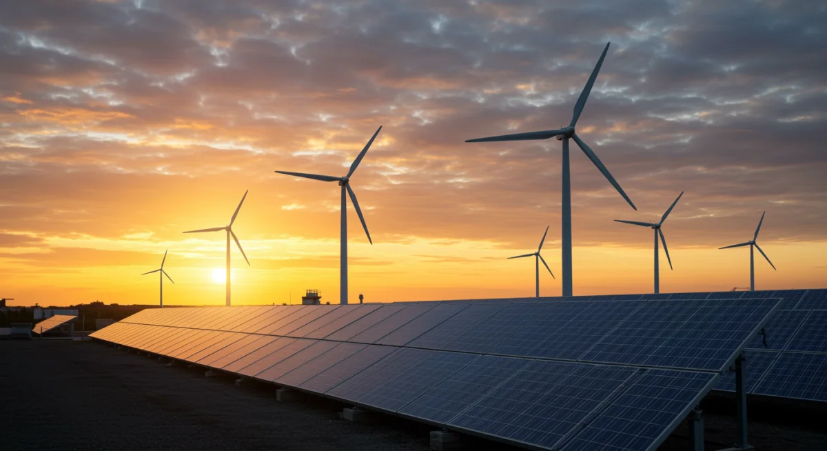Renewable energy infrastructure representing climate finance initiatives.