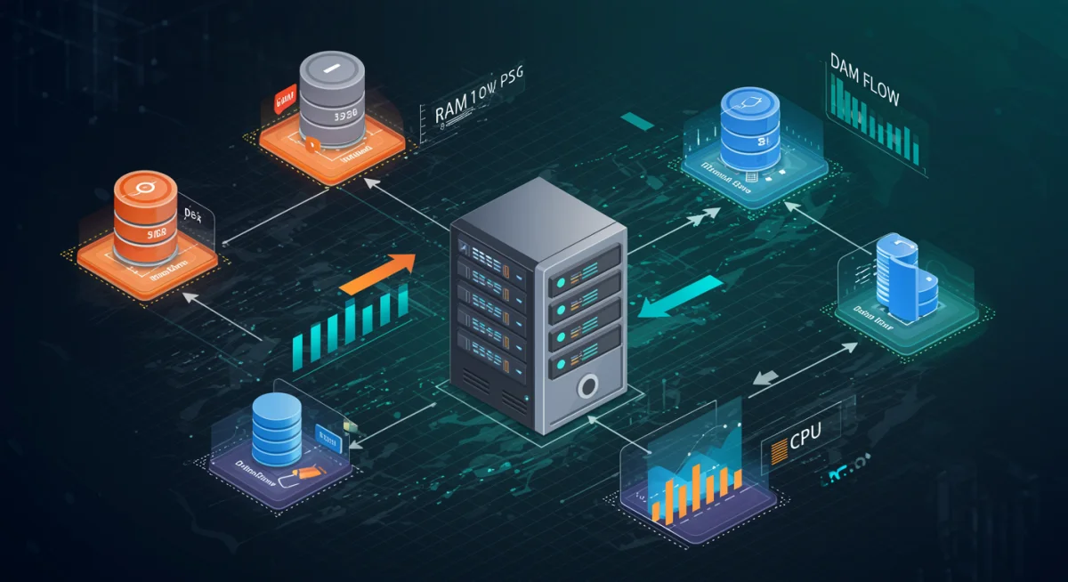 Server virtualization concept with multiple virtual machines