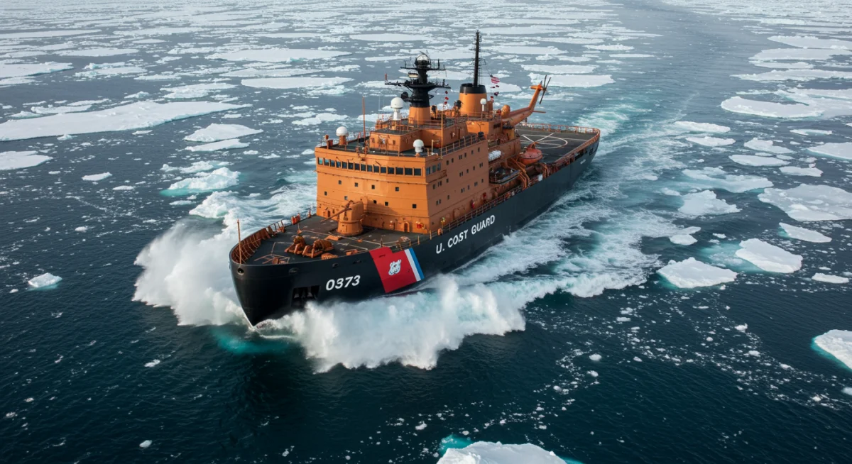 US Coast Guard icebreaker in Arctic ice