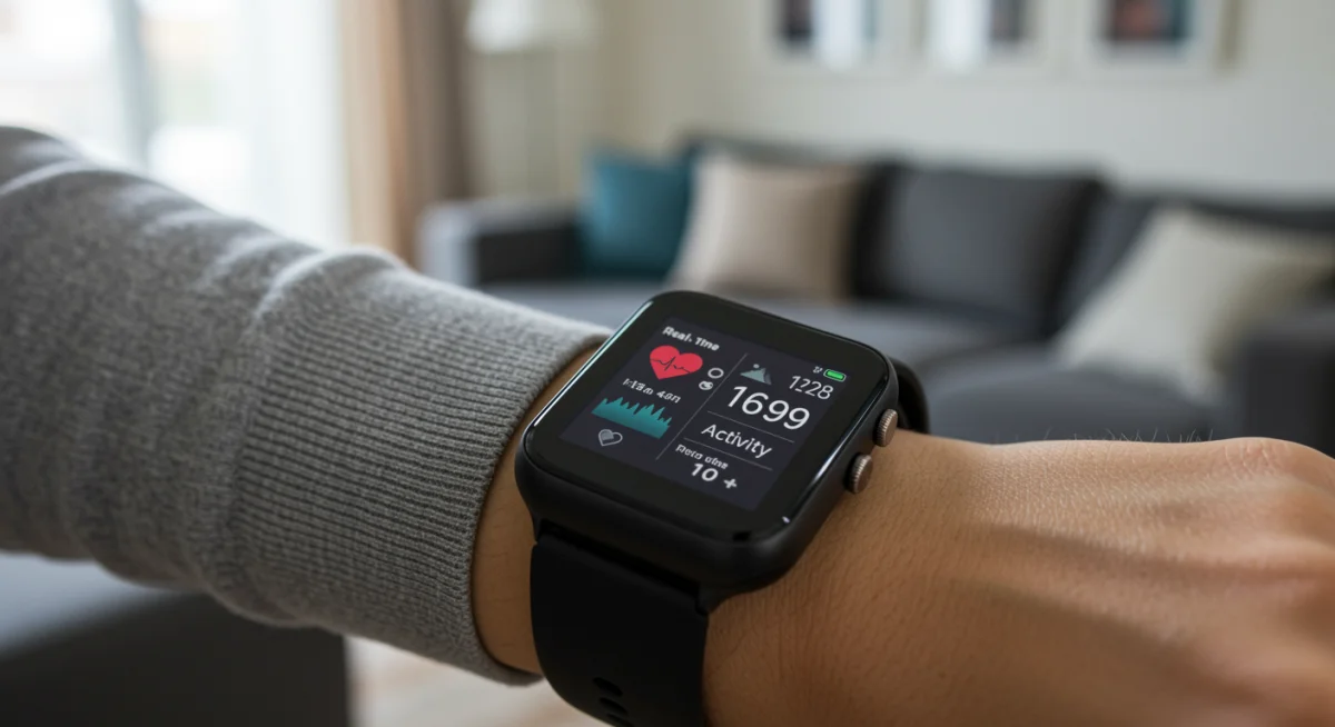 Wearable health device monitoring real-time biometric data for personalized wellness insights.