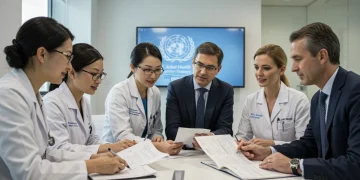 Healthcare professionals collaborating on global health strategies, WHO 2026 priorities
