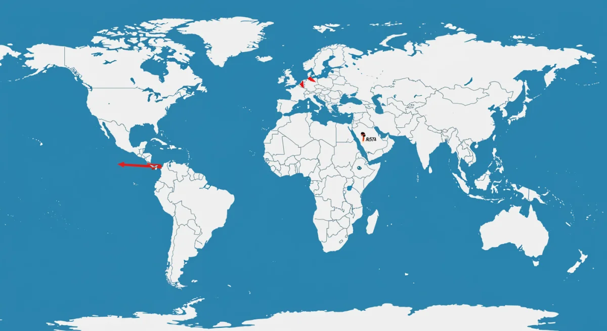 World map highlighting key geopolitical hotspots and shifting power dynamics