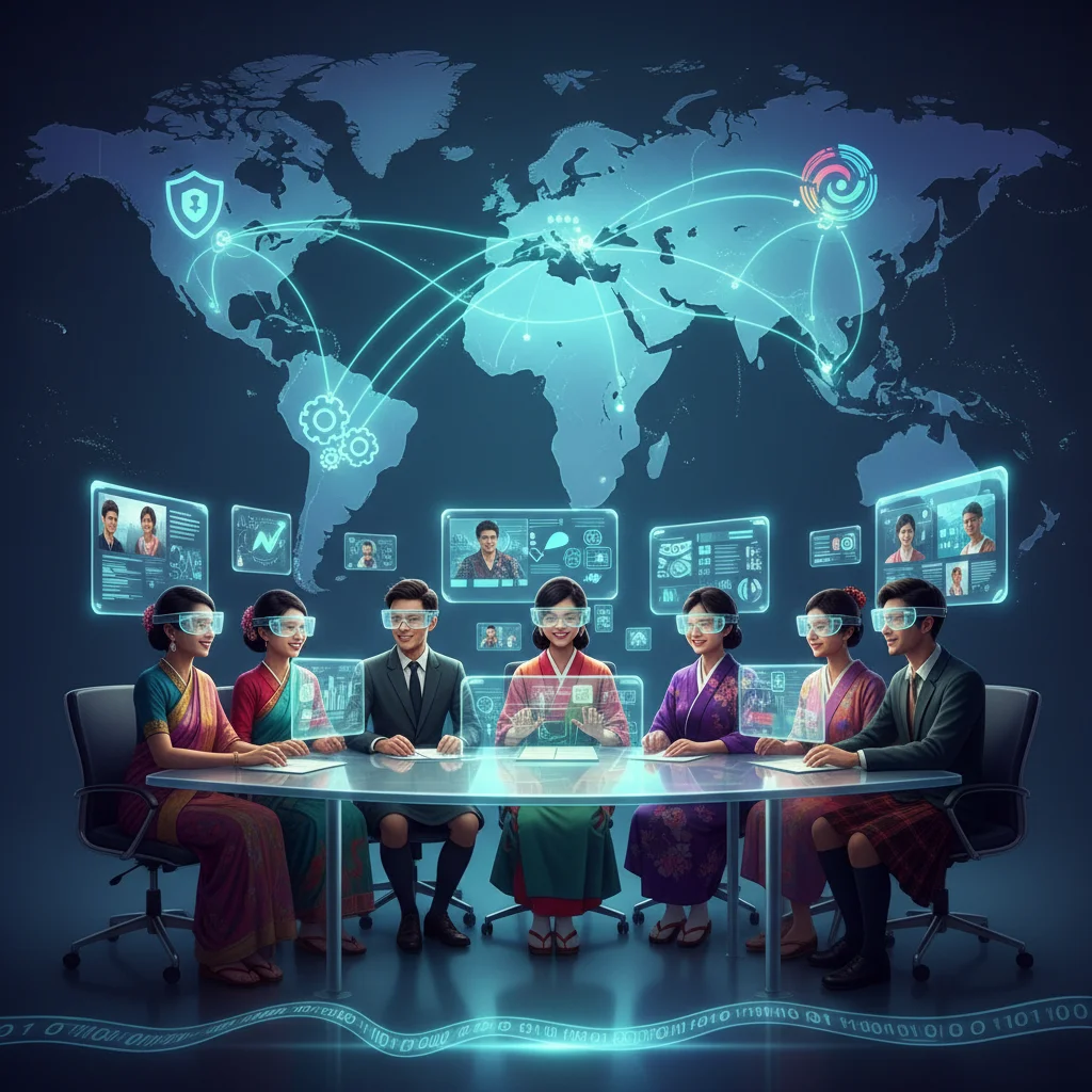 Global digital pathways illustrating interconnectedness and cultural exchange through digital diplomacy.