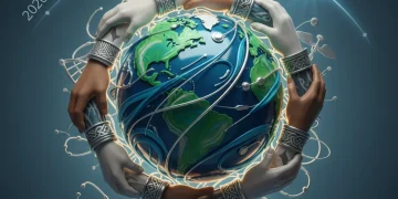 Global Health Treaties 2026: Impact on US Public Health Global health cooperation symbol with hands around a globe, timeline to 2026.