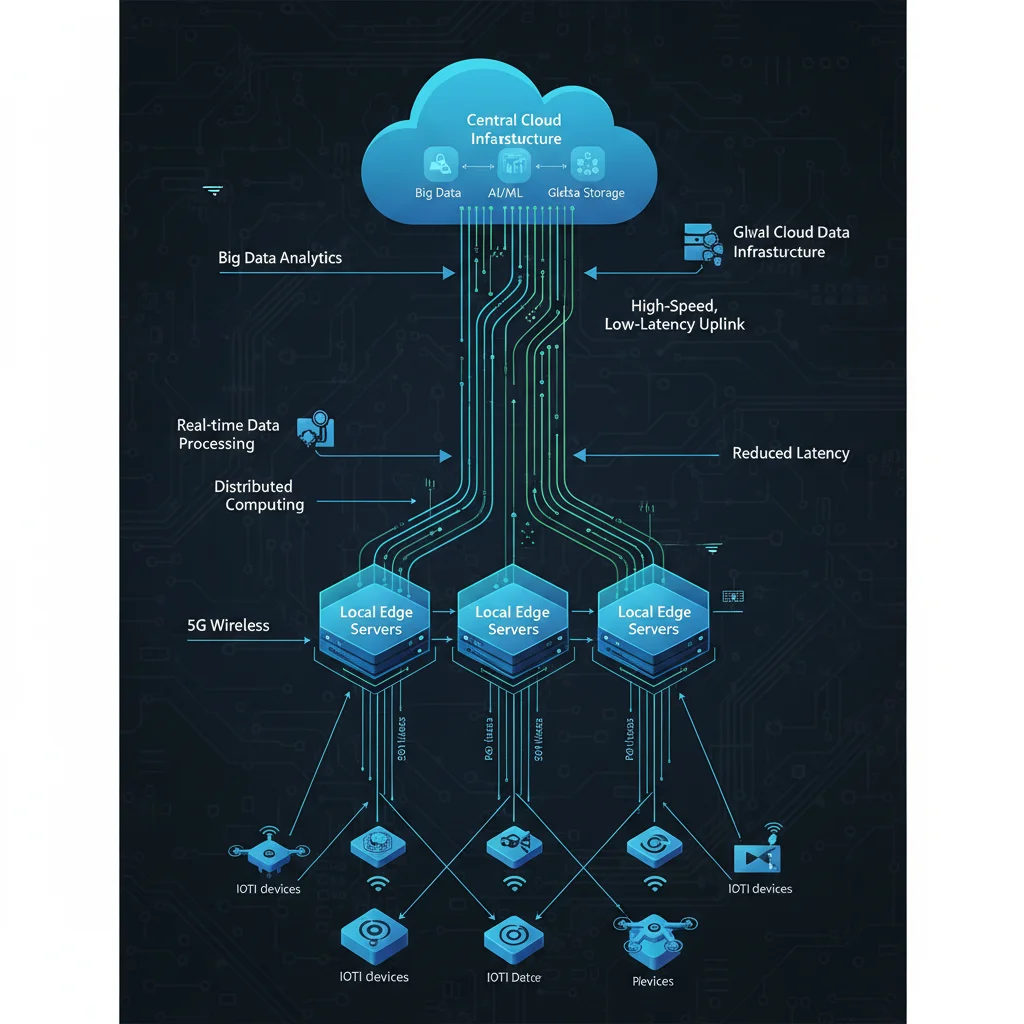 Diagram of edge computing architecture with 5G connectivity