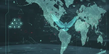 Global map depicting interconnected geopolitical alliances and challenges in 2026, with the United States at its core.