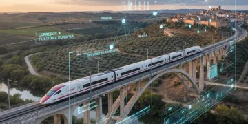 Modernas infraestructuras españolas en desarrollo con tecnología avanzada