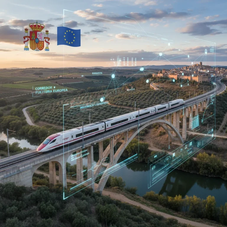Modernas infraestructuras españolas en desarrollo con tecnología avanzada