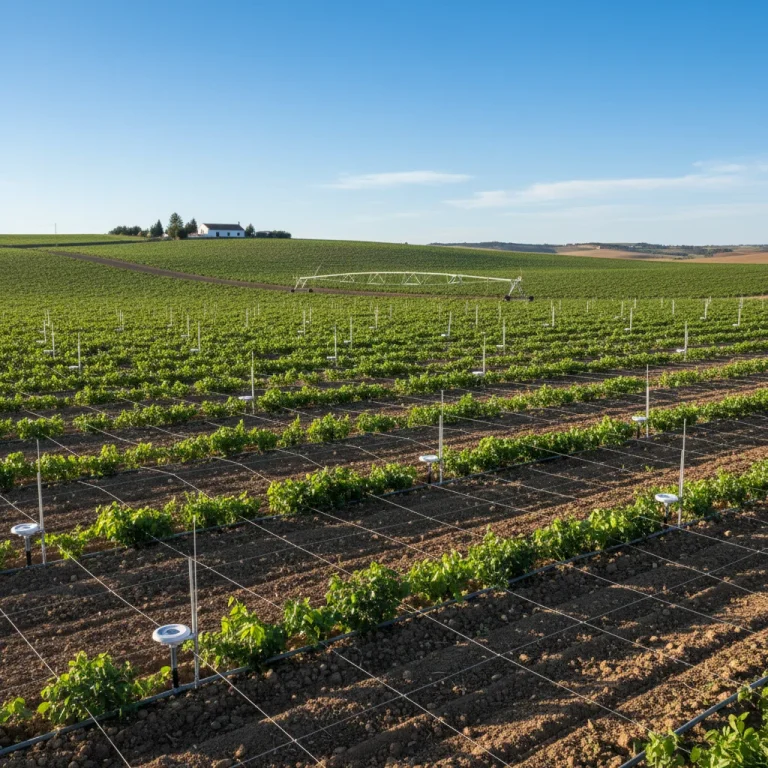 Sensores IoT en campo agrícola español para riego de precisión