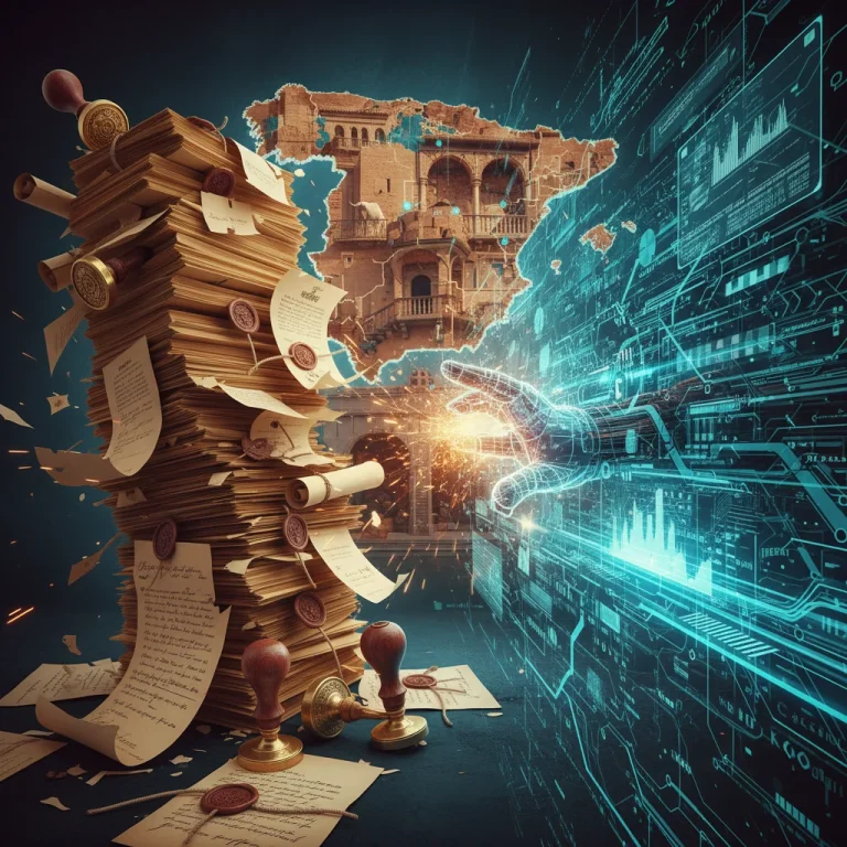 Choque entre la burocracia tradicional y la innovación tecnológica en el contexto español.