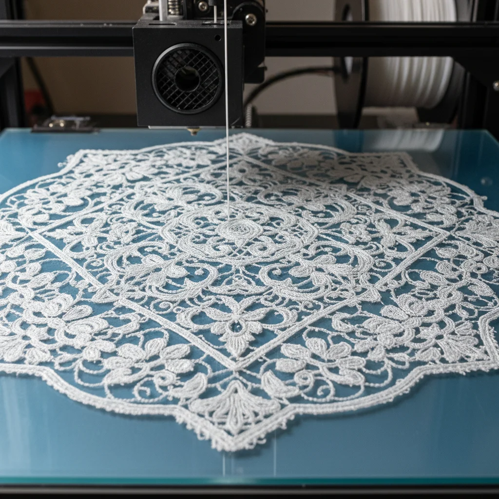 Impresora 3D recreando patrones de encaje tradicional español